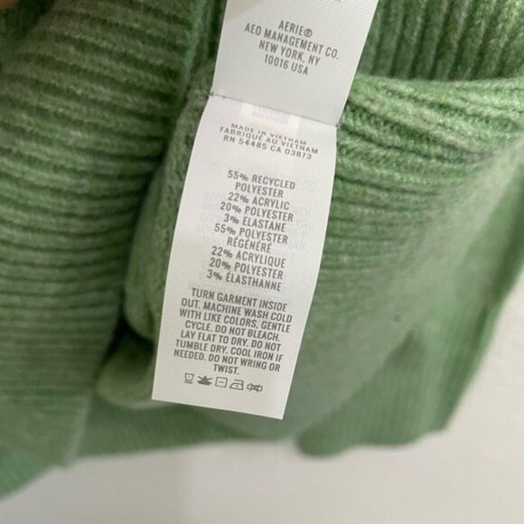 New Aerie Oversized Cozy V-Neck Sweater Lounge Boho Neutral Sustainable - Picture 5 of 6